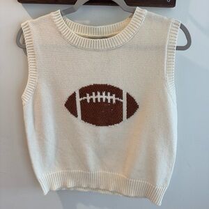 NWT Needii Sleeveless Cropped Rhinestone Football Sweater Large